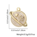 Detailed size and weight guide for gold planet charm with stars and white enamel inlay - Pendant Only / Style 4 (Off-White Planet)