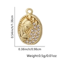 Ciondolo ovale Vergine Maria in oro con zirconi bianchi, misura 1,38cm x 0,98cm - Silhouette di Ragazza Ovale (Stile 5) / Solo Pendente (Senza Catena)
