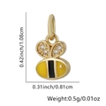 Detail view of gold-plated bee pendant with cubic zirconia wings and size measurements - Bee Shape (Style 7)