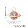 Dimensions détaillées du pendentif planète dorée avec émail violet et zircons - Pendentif uniquement / Style 5 (Planète Rose Mauve)