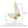 Ciondolo a farfalla in rame con smalto bianco e zirconi cubici colorati - Zirconia Multicolore Stile 16