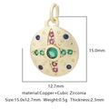Pendaglio a stella in rame dorato con zirconi colorati e pietra centrale verde - Zirconia Multicolore Stile 17