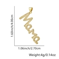 Tabella delle taglie del ciondolo Mama in oro con misure dei dettagli in zircone - Stile Rettangolare Mama Zirconia Bianca (Stile Due)