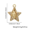 Pendente Vergine Maria a forma di stella dorata con zirconi e dimensioni - Icona della Vergine Maria con stella a cinque punte (Stile 8) / Solo Pendente (Senza Catena)