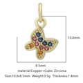 Ciondolo a farfalla in rame con zirconi blu e rosa per la creazione di gioielli - Zirconia Multicolore Stile 10