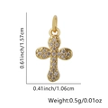 Gold-plated 18K cross pendant with sparkling zircons measuring 0.61 by 0.41 inches - Full Pave Cross Pendant Only (Without Chain) (Style 4)