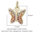 Ciondolo a farfalla colorato in rame e zirconi cubici con pietre viola e arancioni - Stile Farfalla Zirconia Multicolore (Stile 9)