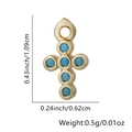 18k gold plated cross pendant with six blue turquoise stones and size measurements - Blue Gemstone Cross Pendant Only (Without Chain) (Style 5)