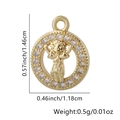 Ciondolo Vergine Maria in oro con zirconi cubici, misure 1,46cm x 1,18cm, 0,5g - Design del Personaggio Circolare (Stile 10) / Solo Pendente (Senza Catena)