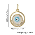 Detailed view of evil eye gold pendant showing dimensions 1.75cm x 1.51cm and weight 1g - Blue Eye Round (Style 7) (Pendant Only (Without Chain))