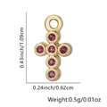 Cross pendant in gold-plated brass with red cubic zirconia and dimensions 1.09cm x 0.62cm - Ruby Red Cross Pendant Only (Without Chain) (Style 6)