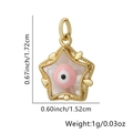 Star shaped pendant with pink evil eye and white pearl, size 1.72cm by 1.52cm detail - Pink Eye Pentagram (Style 1)