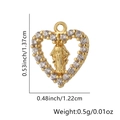 Pendente a cuore dorato con zirconi brillanti e rilievo della Vergine Maria da donna - Vergine Maria a Forma di Cuore (Stile 11) / Solo Pendente (Senza Catena)