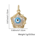 Detailed view of evil eye star pendant necklace showing 1.72cm height and 1.52cm width dimensions - Blue Eye Pentagram (Style 2)