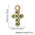 Gold plated cross pendant with green zircon stones, size 1.09x0.62cm and 0.5g weight - Green Gemstone Cross Pendant Only (Without Chain) (Style 7)