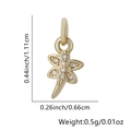 Detailed view of dragonfly pendant with gold plating and white zircons showing size - Dragonfly Shape (Style 1)