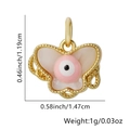 Detail view of butterfly evil eye pendant dimensions 1.47cm width by 1.19cm height - Pink Eye Butterfly (Style 4)
