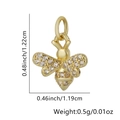 Fashionable gold-plated bee pendant with sparkling cubic zirconia wings and size markings - Bee Shape (Style 2)