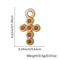 18k gold-plated cross pendant with orange zircon stones and size measurements - Orange Gemstone Cross Pendant Only (Without Chain) (Style 8)