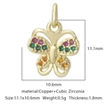 Ciondolo a farfalla dorato con zirconi multicolore e dimensioni di 11,1mm - Stile Farfalla Zirconia Multicolore (Stile 13)