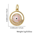 Detail view of pink evil eye pendant with dimensions 1.75cm height and zircon inlay - Pink Eye Round (Style 6) (Pendant Only (Without Chain))