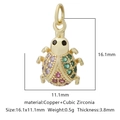 Ciondolo coccinella colorato in rame placcato oro con cristalli di zirconia - Stile Coccinella Zirconia Multicolore (Stile 14)