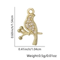 Gold bird pendant with white cubic zirconia and precise dimension measurements - Bird Shape (Style 3)