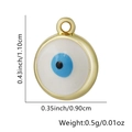 Schema delle dimensioni per ciondolo occhio del diavolo placcato oro 1,1 cm con zirconi - Stile Tondo Bianco (05)