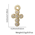 18K gold plated cross pendant with 6 clear zircons, 1.09cm by 0.62cm jewelry charm - Clear Gemstone Cross Pendant Only (Without Chain) (Style 10)