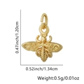 Gold bee pendant dimensions showing 1.34cm width and 1.20cm height with zircon inlay - Bee Shape (Style 4)
