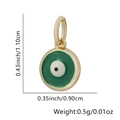 Detailed view of evil eye pendant dimensions: 1.10cm height and 0.90cm width in gold - Green Round Style (03) / Single Pendant (No Chain) / Green