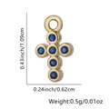 Cross pendant in 18k gold plated copper with six blue zircons, weight 0.5g and 1.09cm tall - Dark Blue Gemstone Cross Pendant Only (Without Chain) (Style 11)