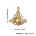 Detailed view of the gold-plated bee pendant with cubic zirconia and size dimensions - Bee Shape (Style 5)