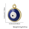 Detailed dimensions of round Evil Eye pendant with blue zircon inlay and gold plating - Dark Blue Round Style (04) / Single Pendant (No Chain) / Dark Blue