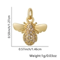 Ciondolo ape placcato oro 18K con pavé di zirconi e anello aperto, peso di 1g - Stile Ape Grande (02)