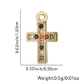 18K gold plated cross pendant with colorful gemstones and precise size dimensions - Rainbow Pave Cross Pendant Only (Without Chain) (Style 13)