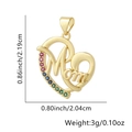 Ciondolo a cuore Mom dorato con pietre preziose colorate e dettagli sulle dimensioni - Stile Cuore Mom Gemme Colorate Sfumate (Stile Dodici)