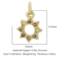 Ciondolo a stella in ottone dorato con zirconi colorati per gioielli fai da te - Zirconia Multicolore Stile 20