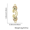 Detailed close-up of rainbow zircon connector with dimensions 3.30cm by 0.96cm for jewelry - Star Moon Rainbow Curved Style (08)