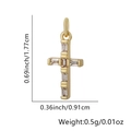 Detailed 18k gold plated cross pendant with cubic zirconia stones measuring 1.77cm high - Baguette Clear Cross Pendant Only (Without Chain) (Style 15)