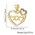 Pendaglio cuore MOM dorato con zirconi colorati da 1,69 cm per 1,91 cm - Stile Cuore MOM Strass Multicolore (Stile Tredici)