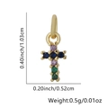 Cross pendant in 18k gold plated copper with colorful zirconia stones and crystals - Purple Mix Cross Pendant Only (Without Chain) (Style 16)