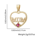 Ciondolo cuore MUM dorato con zircone rosa, misura 0.83 pollici per 0.82 pollici - Stile Cuore MUM Gemma Rosso Rosa (Stile Quattordici)