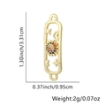Detailed view of 18K gold plated connector with colorful zircon sun and heart charms - Sunflower Star Heart Rectangle Style (04)