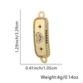 Macro view of rectangular gold plated connector with zirconia heart for DIY jewelry - Heart Double Star Rectangle Style (05)