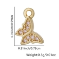 Ciondolo a farfalla oro 18K con zircone rosa e dimensioni precise in pollici e cm - Farfalla in Zirconia Rosa (05)