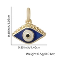 Ciondolo malocchio placcato oro con smalto blu e bianco e dettagli in zircone - Stile Triangolare Blu Scuro (07)