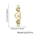 Detail showing 3.08cm 18K gold-plated heart connectors with zircon and smiley face - Vertical Triple Heart Smiley Style (06)