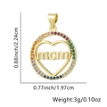 Ciondolo cuore MOM dorato con zirconi colorati e indicazione di misure e peso - Stile Cerchio Cuore mom Gemme Colorate (Stile Quindici)
