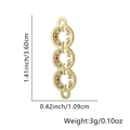 Detailed view of 18K gold plated connector with colorful zircons and size dimensions - Triple Nested Rings Style (07)